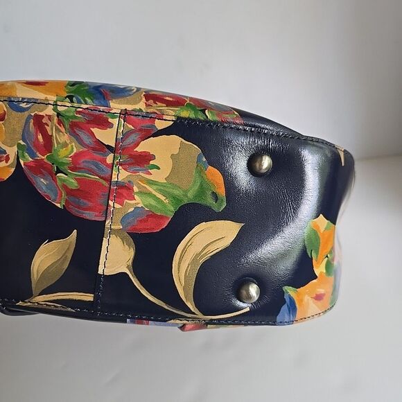 Patricia Nash Clemence Leather Satchel Crossbody Purse Bag Le Fleur Beauty! Read - Picture 7 of 12